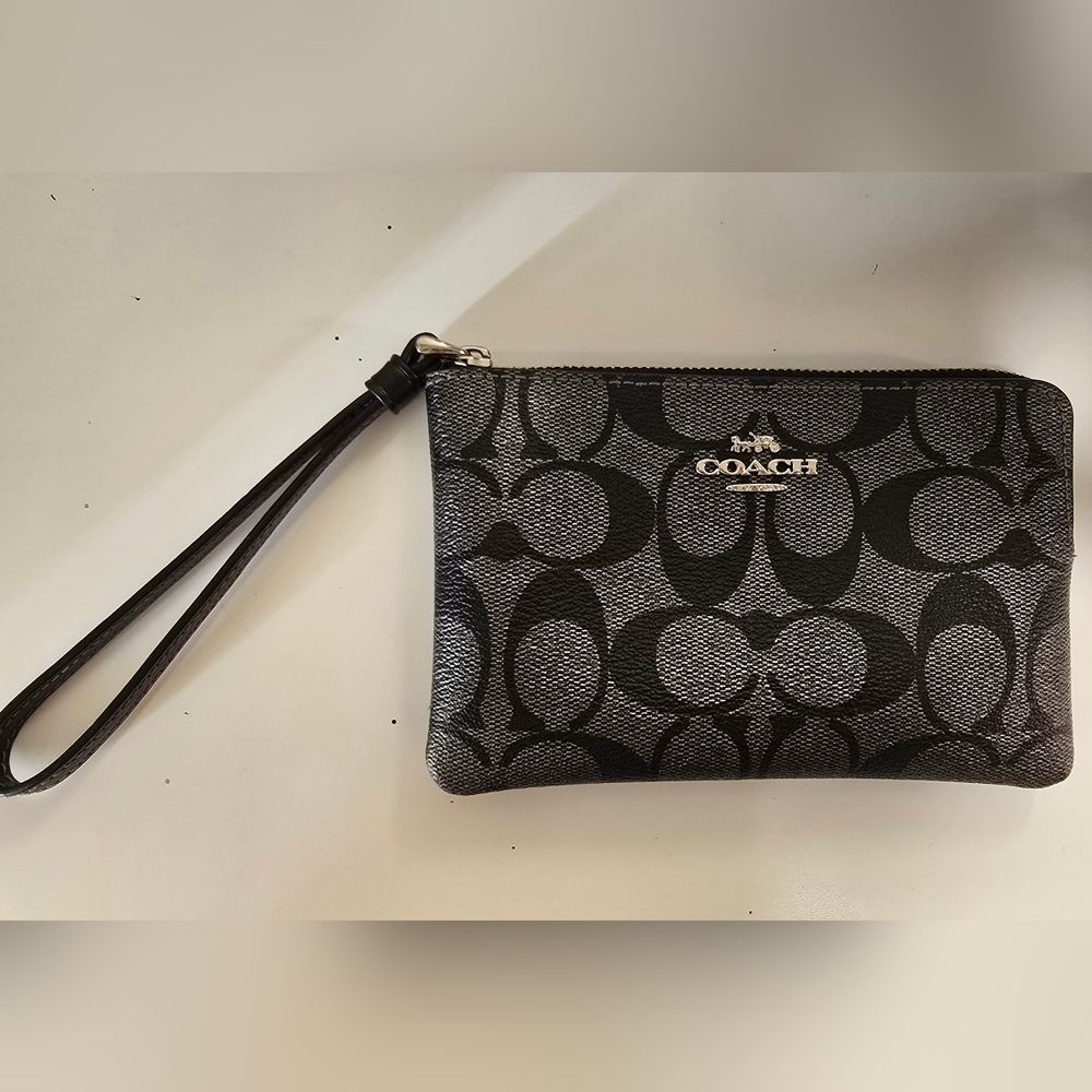 Coach Black and Gray Wristlet